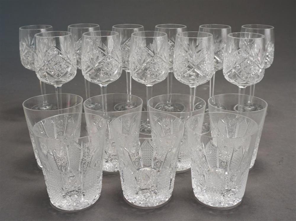 ELEVEN GERMAN CUT CRYSTAL WINES AND