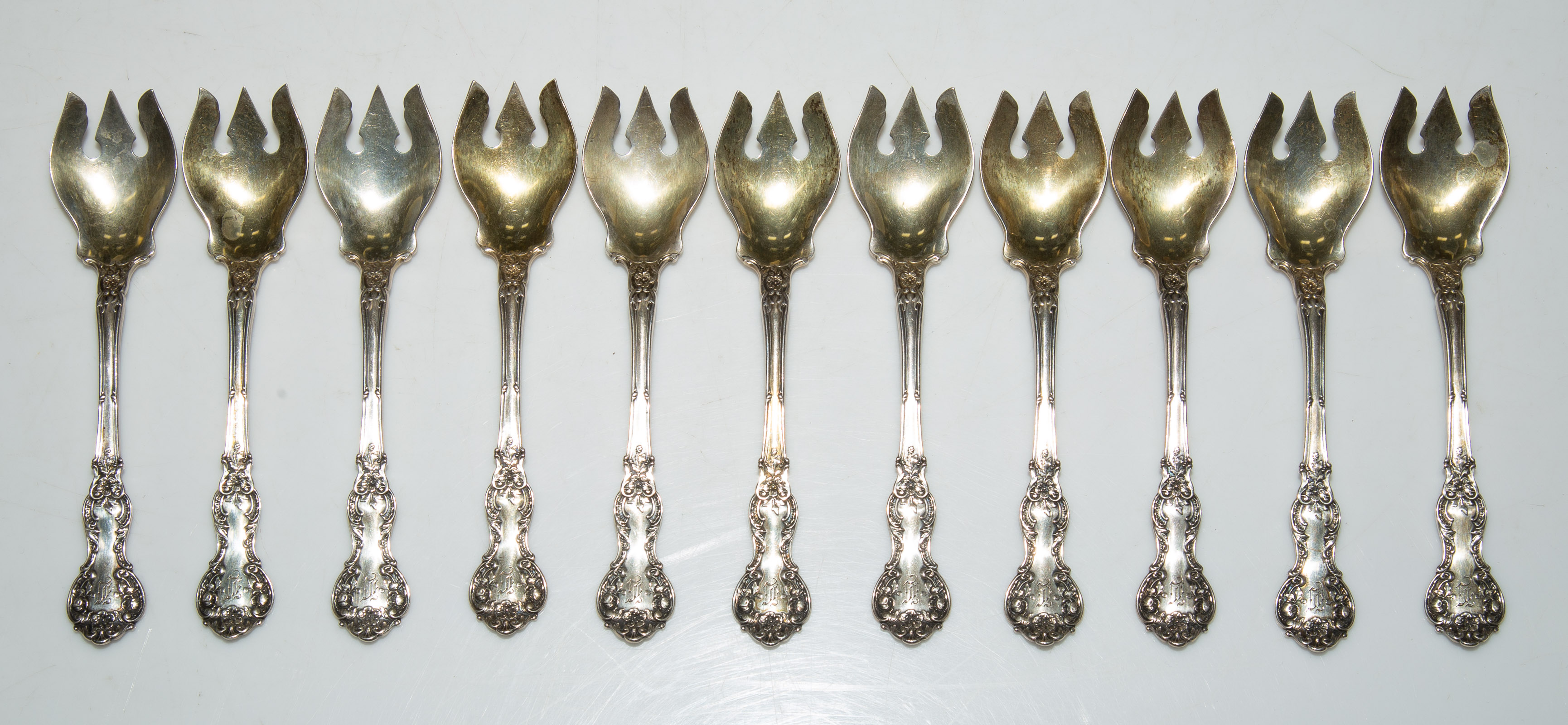 ELEVEN GORHAM STERLING "FLEURY" ICE