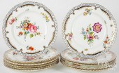 ELEVEN HAND PAINTED PORCELAIN