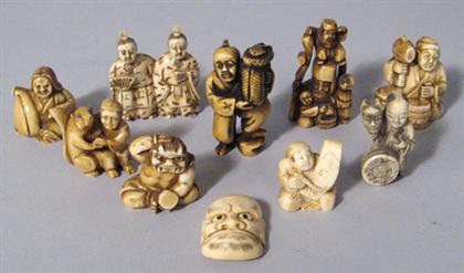Eleven Japanese elephant ivory