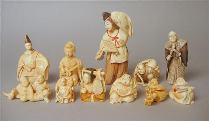 Eleven Japanese elephant ivory