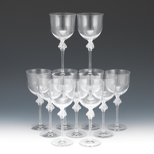 ELEVEN LALIQUE "ROXANE" CRYSTAL