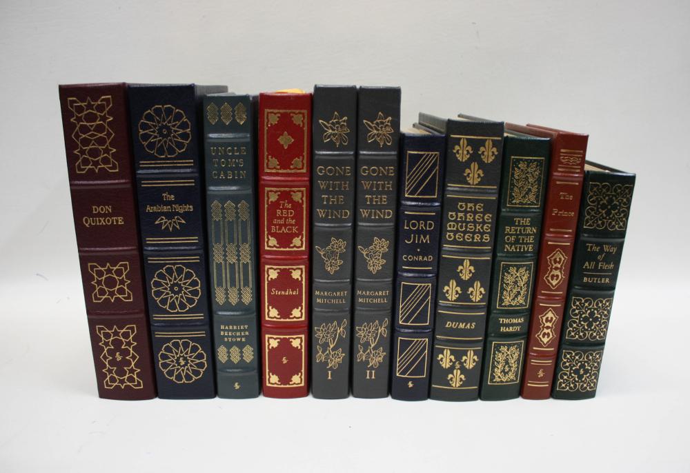 ELEVEN LEATHER BOUND BOOKS BY