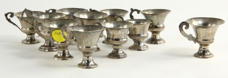Eleven Miniature Silver Cupsbell
