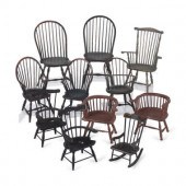 Eleven Miniature Windsor Chair