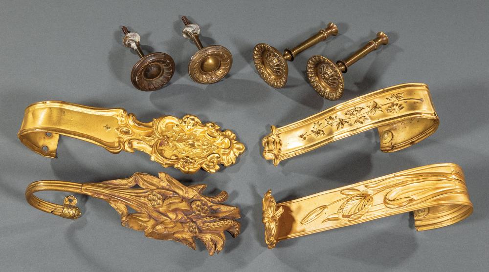 ELEVEN PAIRS OF GILT METAL