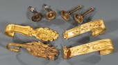 ELEVEN PAIRS OF GILT METAL TIE