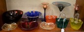ELEVEN PIECE ART GLASS GROUP,
