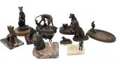 ELEVEN PIECE LOT OF BRONZES AN
