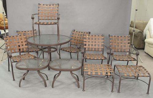 ELEVEN PIECE WOODARD OUTDOOR SET TO