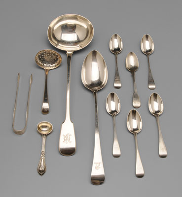 Eleven Pieces English Silver
