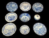 ELEVEN PIECES OF BLUE AND WHIT