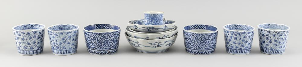 ELEVEN PIECES OF JAPANESE BLUE