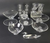 ELEVEN PIECES OF SIGNED STEUBE