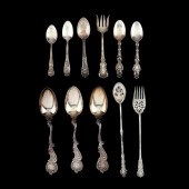 ELEVEN PIECES OF STERLING SILV