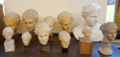 ELEVEN PLASTER BUSTS OF CLASSI