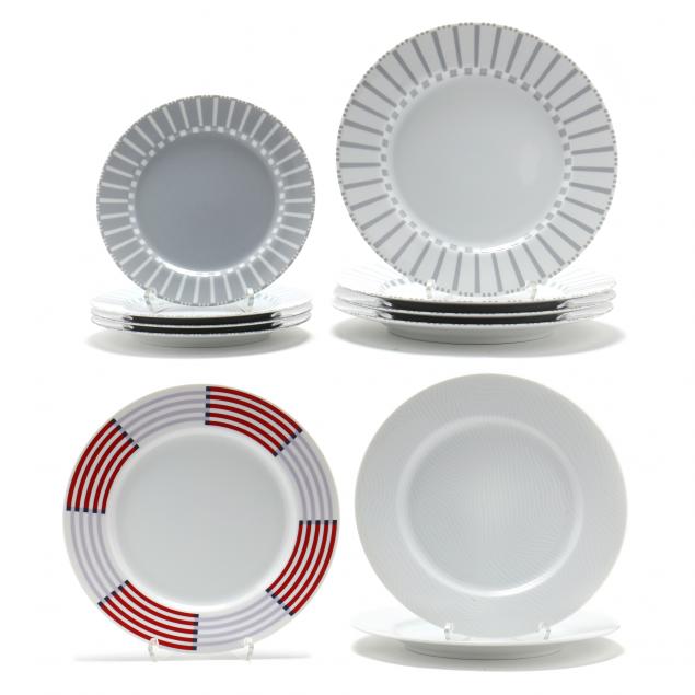 ELEVEN PORCELAIN DESIGNER PLATES