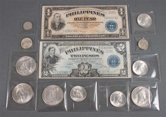 Eleven silver coins of the