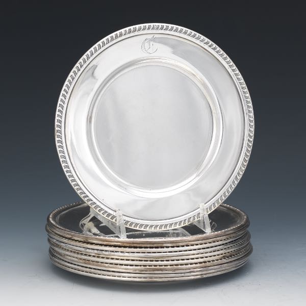ELEVEN STERLING SILVER BREAD