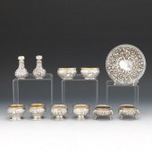ELEVEN STERLING SILVER SALT CE
