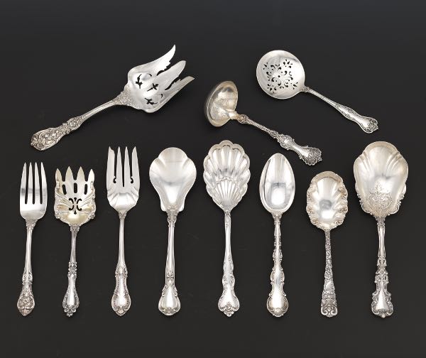 ELEVEN STERLING SILVER TABLEWARE