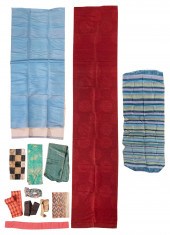 ELEVEN VARIOUS ASIAN TEXTILES