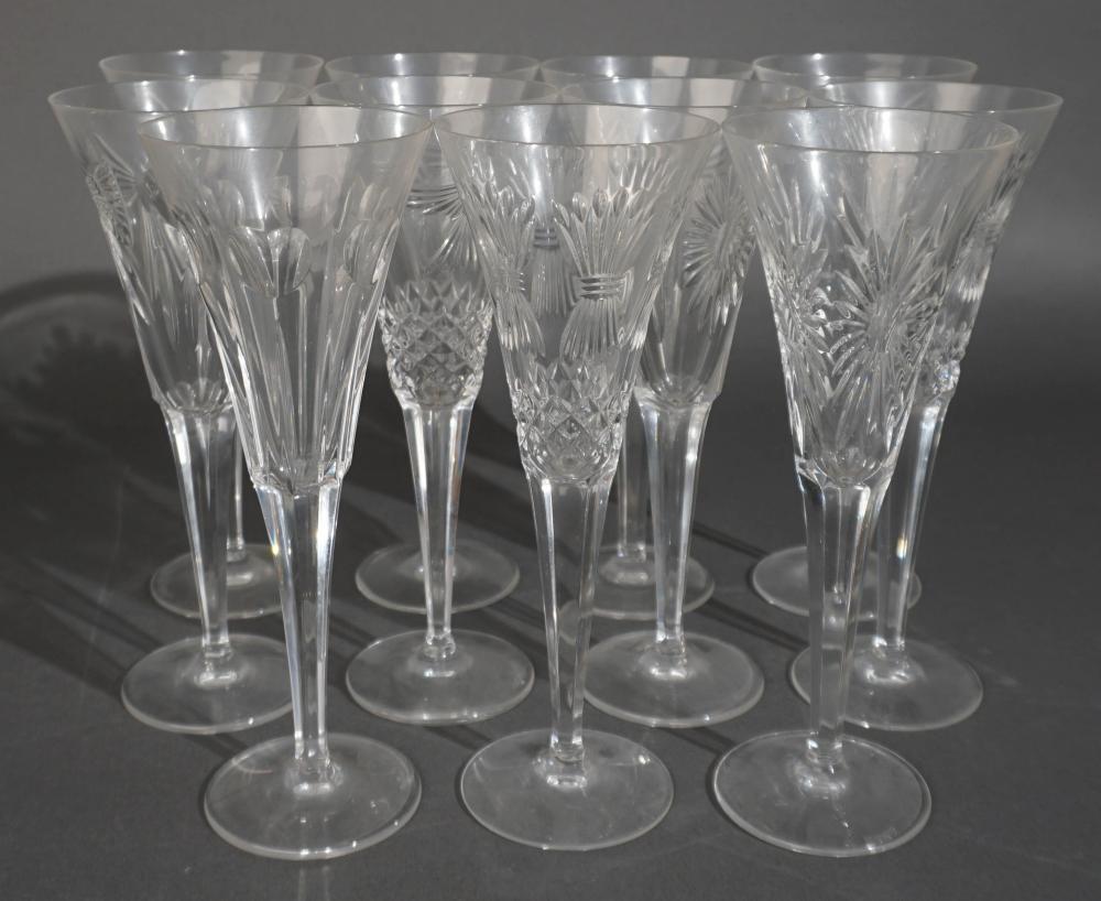 ELEVEN WATERFORD CRYSTAL FLUTED