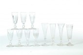 ELEVEN WINE AND ALE GLASSES.