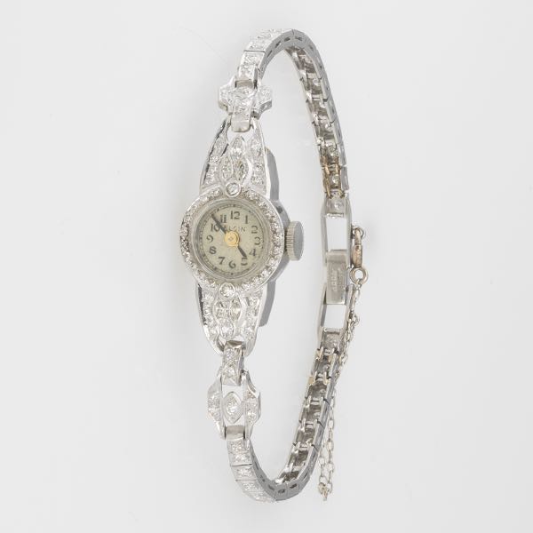 ELGIN ART DECO PLATINUM AND DIAMOND