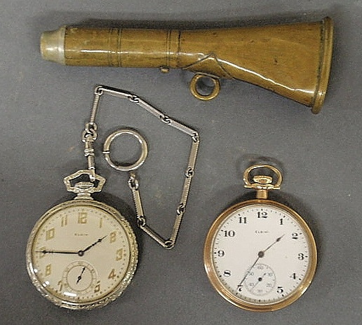 Elgin gold filled open pocket watch