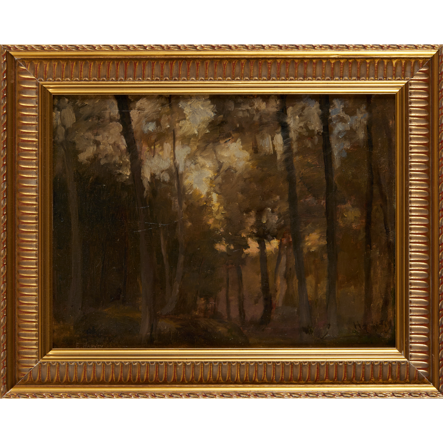 ELI HARVEY, OIL ON BOARD, 1890