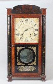 ELI TERRY COLUMN & SPLAT CLOCK
