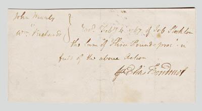 Elias Boudinot signed receipt,