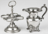 ELIJAH BRAMAN PEWTER CRUET STA
