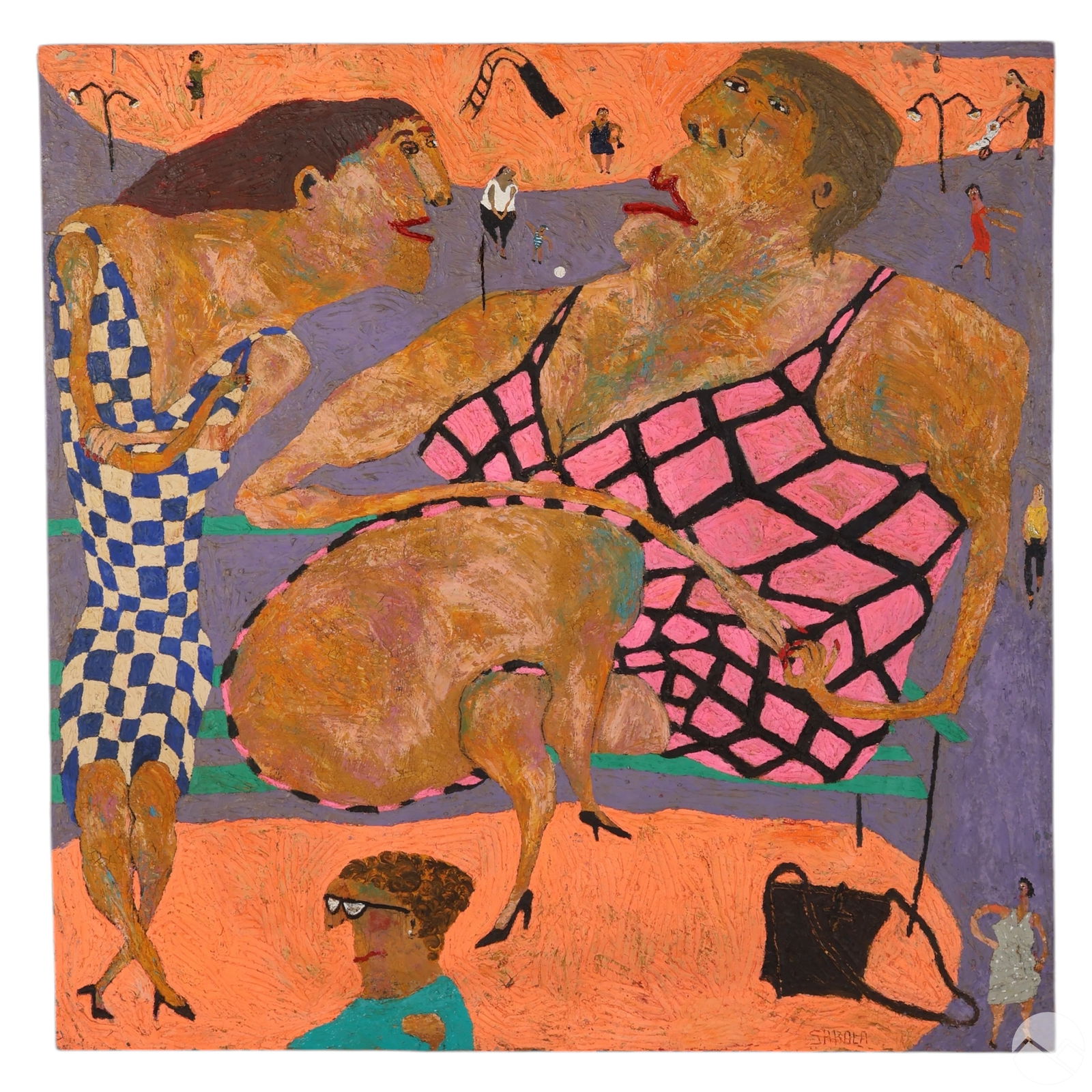 ELISABETH SABALA (B.1956) GOSSIPING
