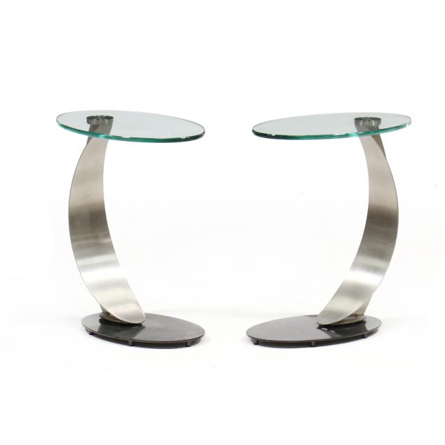 ELITE, PAIR OF SCOOP SIDE TABLES