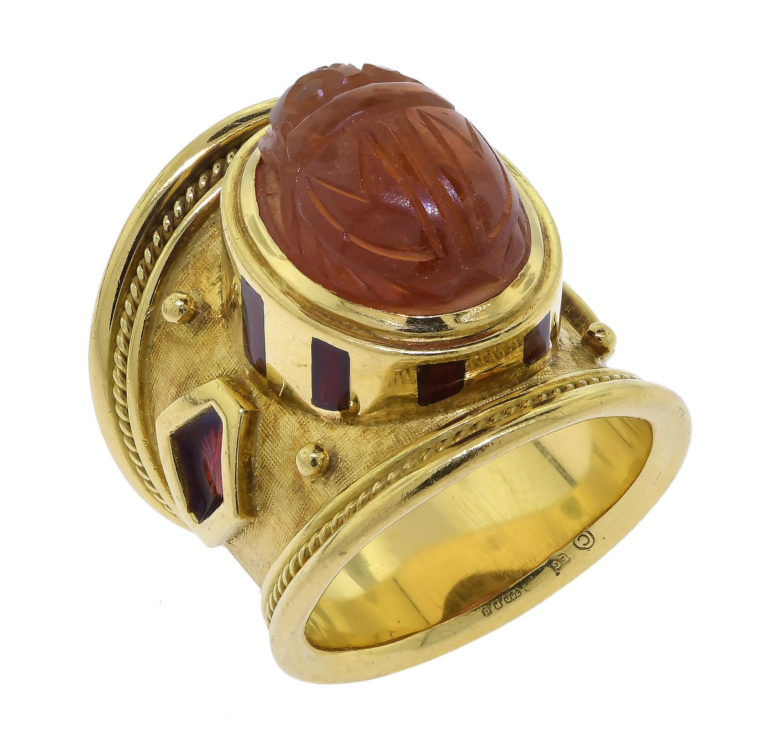 ELIZABETH GAGE 18K GOLD RING W/