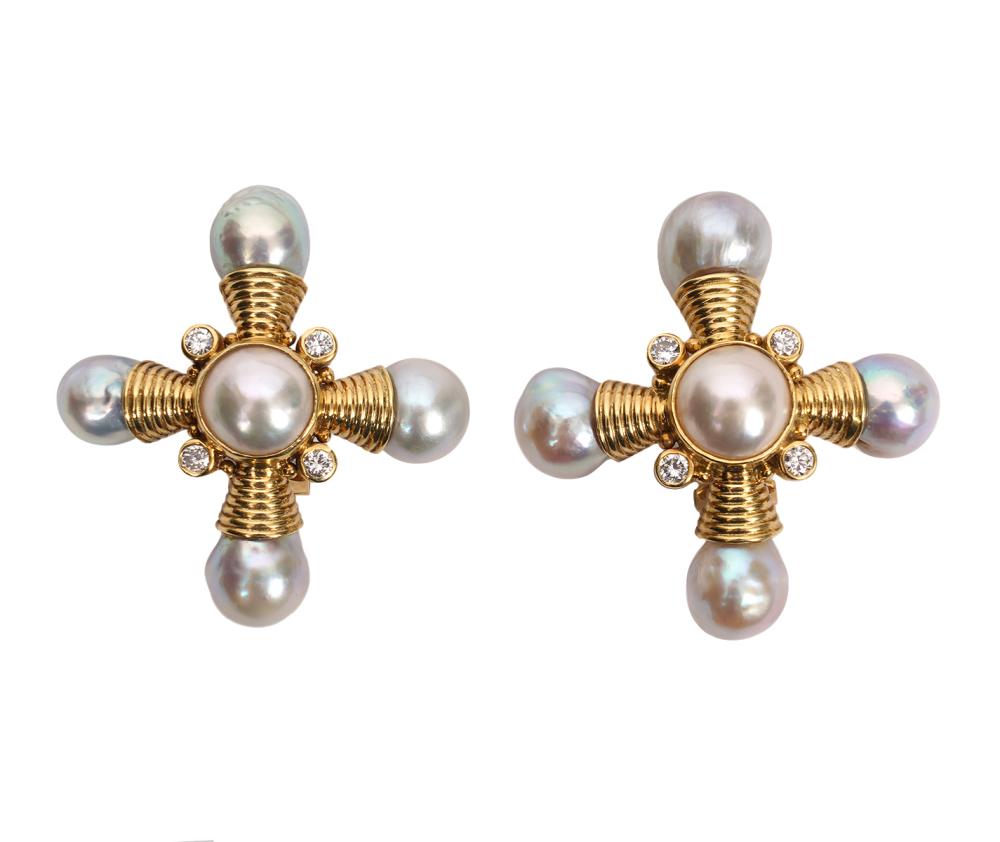 ELIZABETH GAGE 18K YG, DIAMOND &