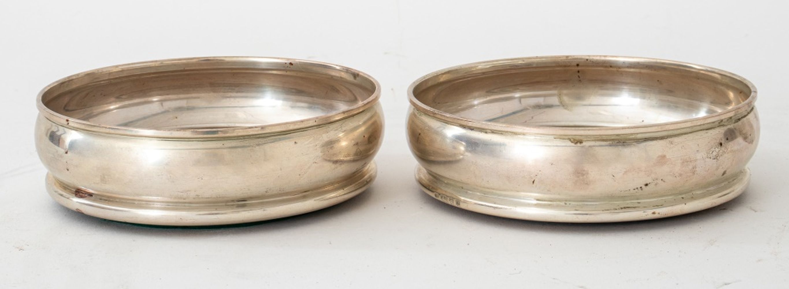 ELIZABETH II STERLING WINE COASTERS