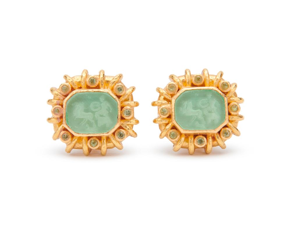 ELIZABETH LOCKE 18K GOLD, GLASS