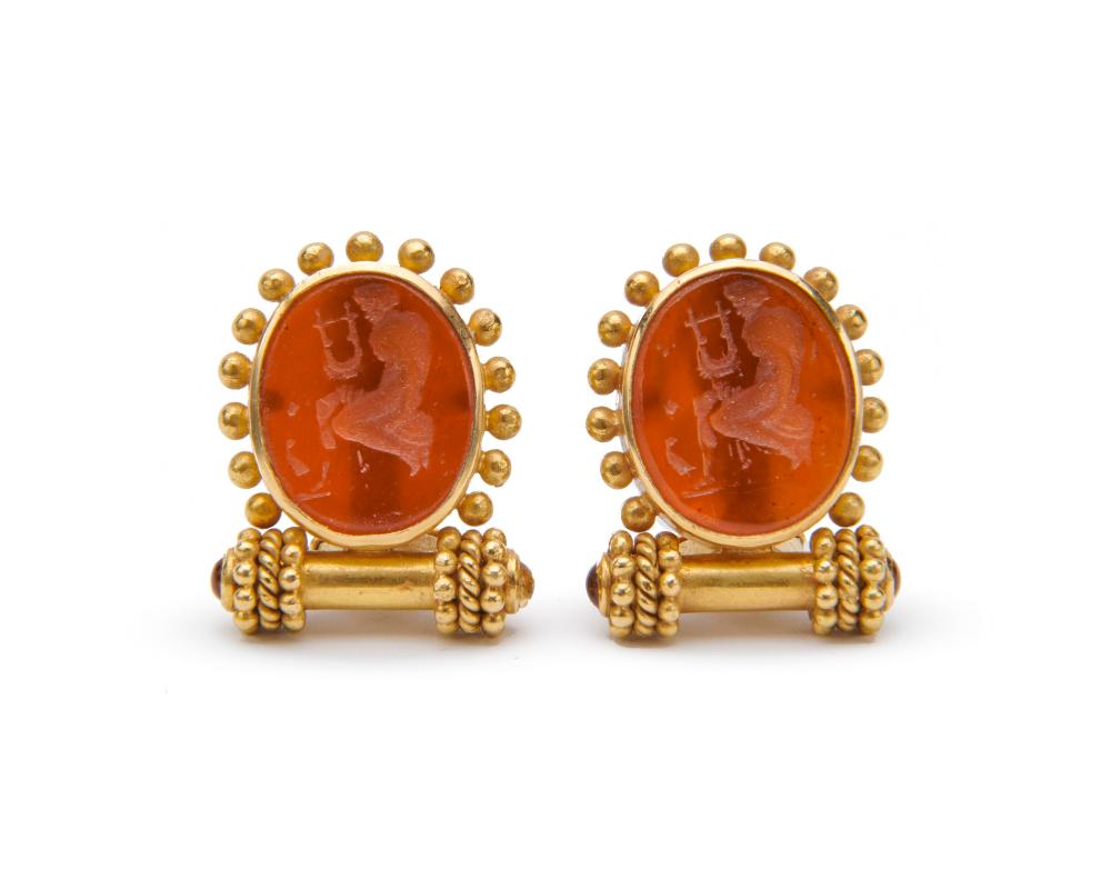 ELIZABETH LOCKE 18K GOLD, GLASS