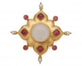 ELIZABETH LOCKE 18K GOLD, MOON