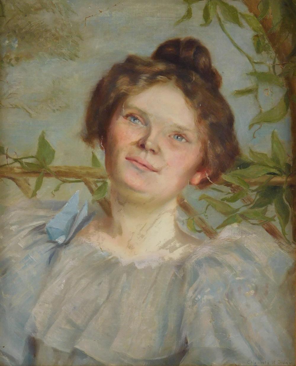 "ELIZABETH W. BROWN", OIL ON CANVAS