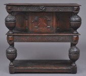 ELIZABETHAN CARVED OAK COURT C