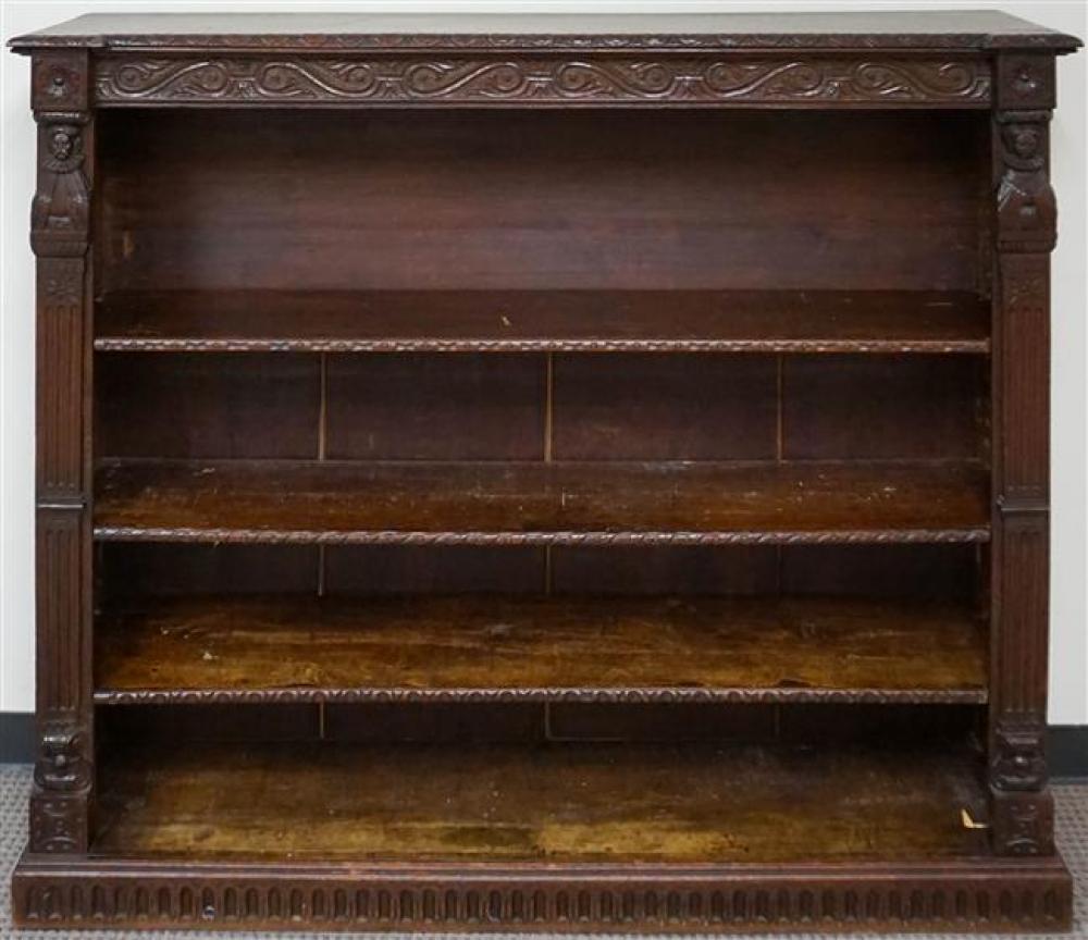 ELIZABETHAN STYLE CARVED OAK OPEN