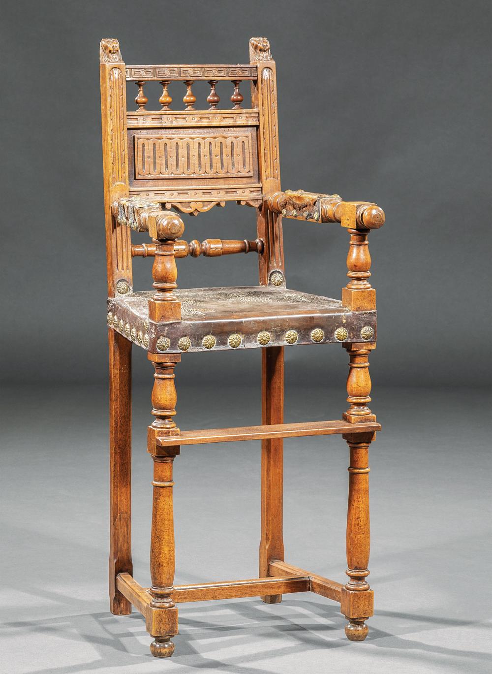 ELIZABETHAN-STYLE CARVED WALNUT