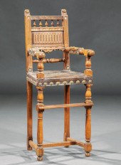 ELIZABETHAN-STYLE CARVED WALNU