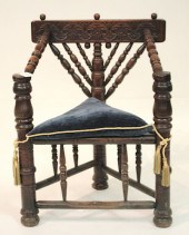 ELIZABETHAN TURNED OAK ARMCHAI