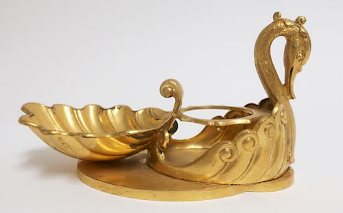ELKINGTON GILT BRONZE SWAN BATH