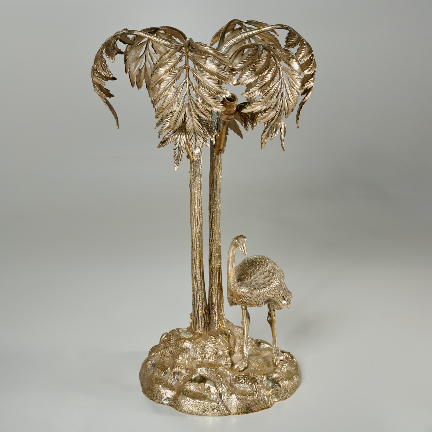 ELKINGTON STYLE SILVERED METAL PALM